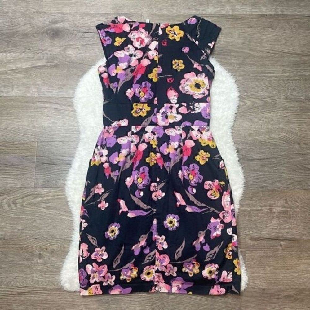 Floral Sleeveless Dress - Black and Pink